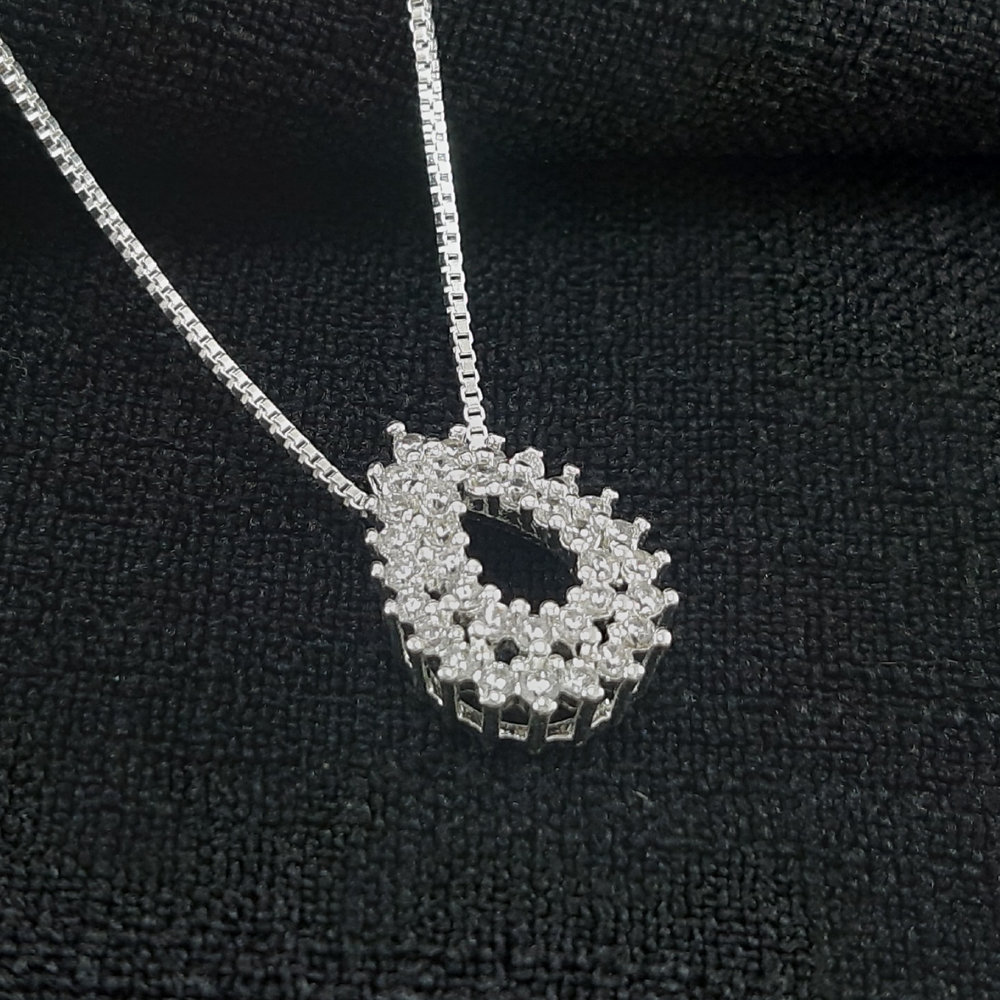 Gargantilha gota cravejada