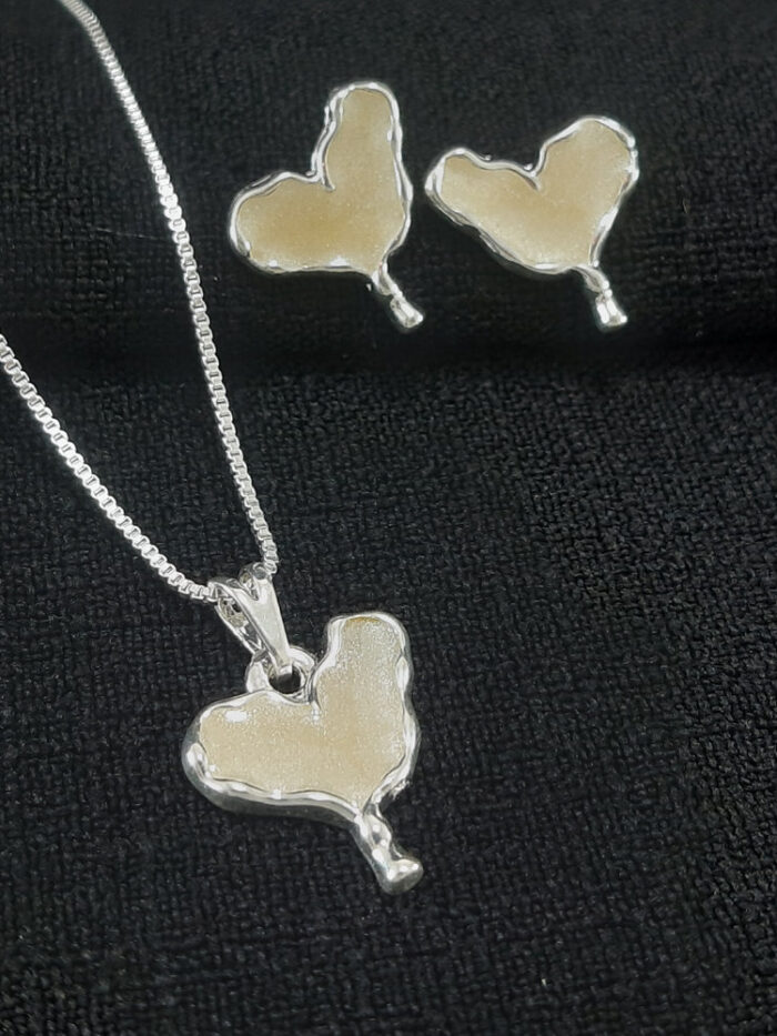 Conjunto coração derretido branco