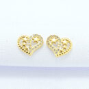 Brinco coração zircônia com estrela