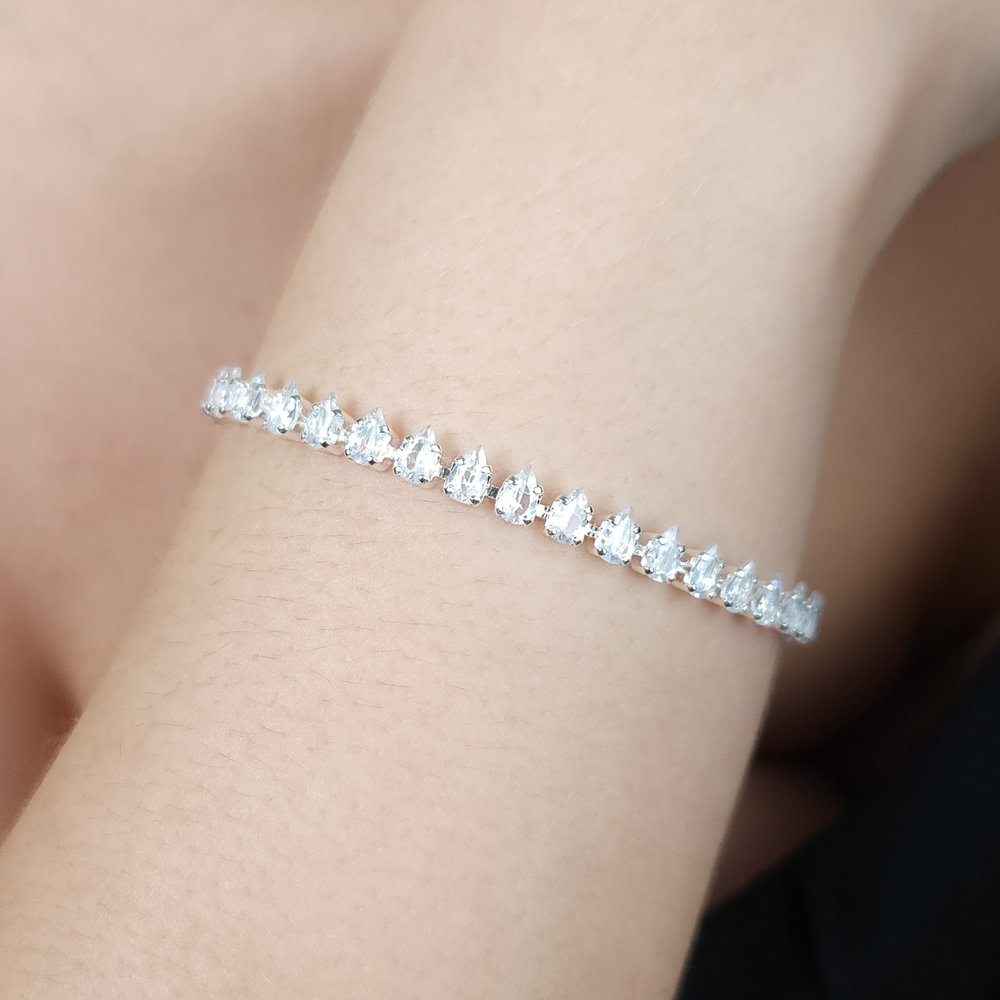 Pulseira riviera cristal gota