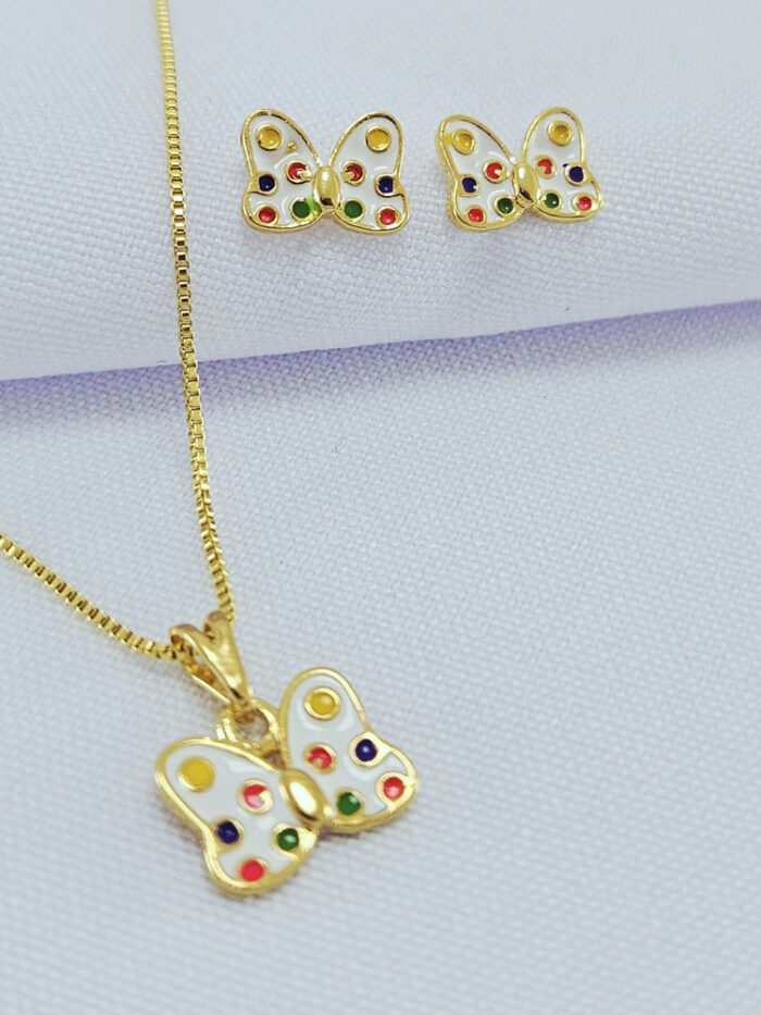 Conjunto infantil laço colorido