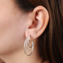 Argola três fios com fio entrelaçado