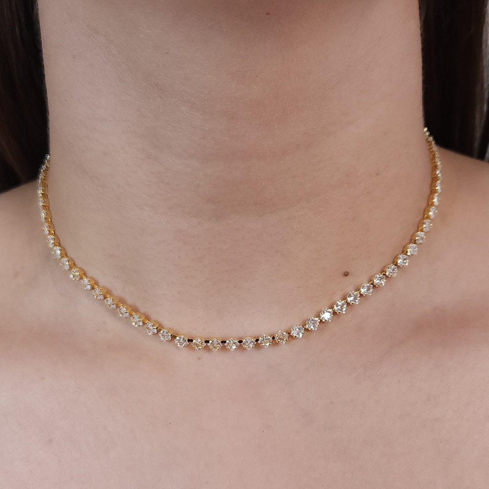 Gargantilha choker riviera cristais quadrados