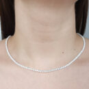 Gargantilha choker cristais quadrados