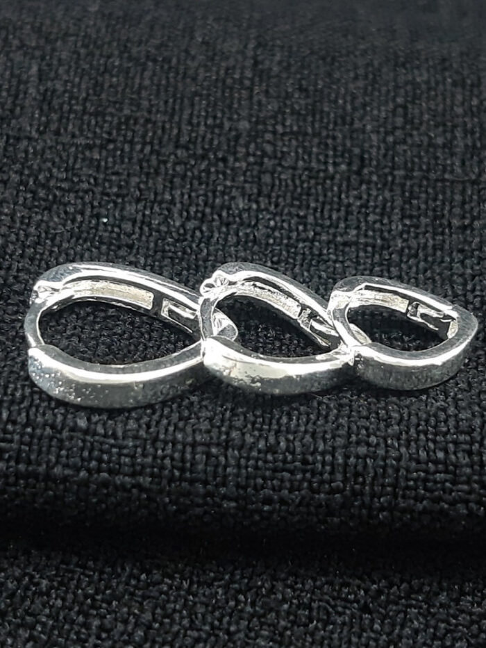 Brinco trio de argolas coração liso