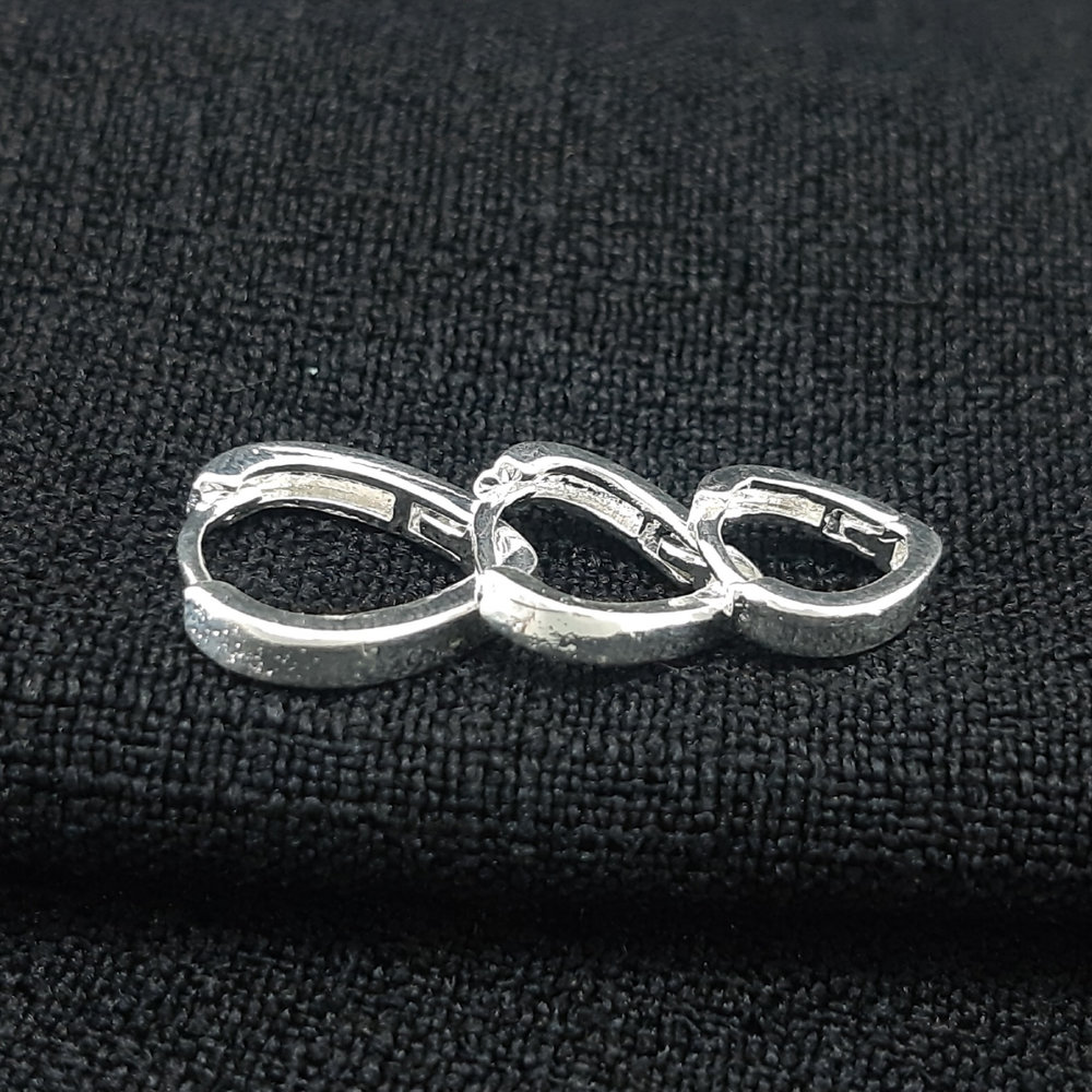 Brinco trio de argolas coração liso