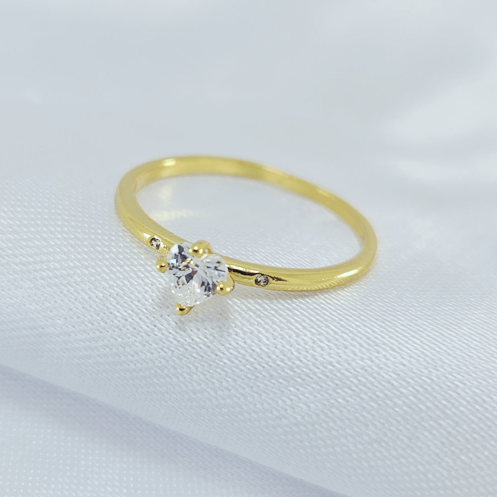 Anel com zircônia coração - Imagem 2