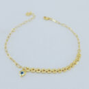 Pulseira elos cartier e detalhado com olho grego coração