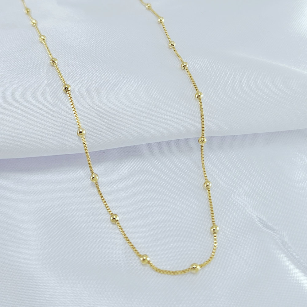 Gargantilha veneziana com bolinhas douradas