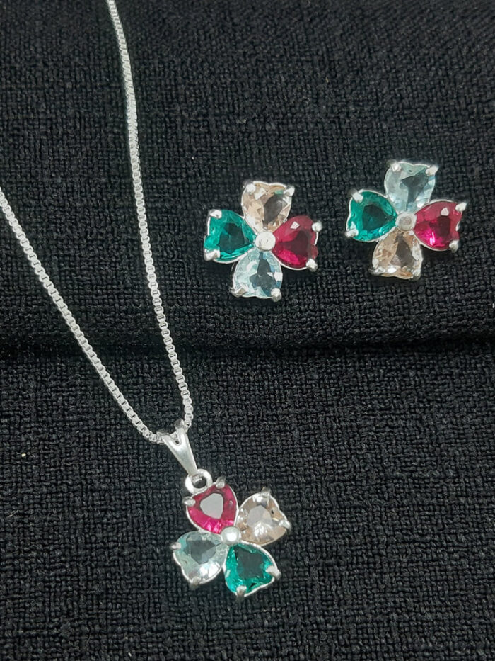 Conjunto flor colorida