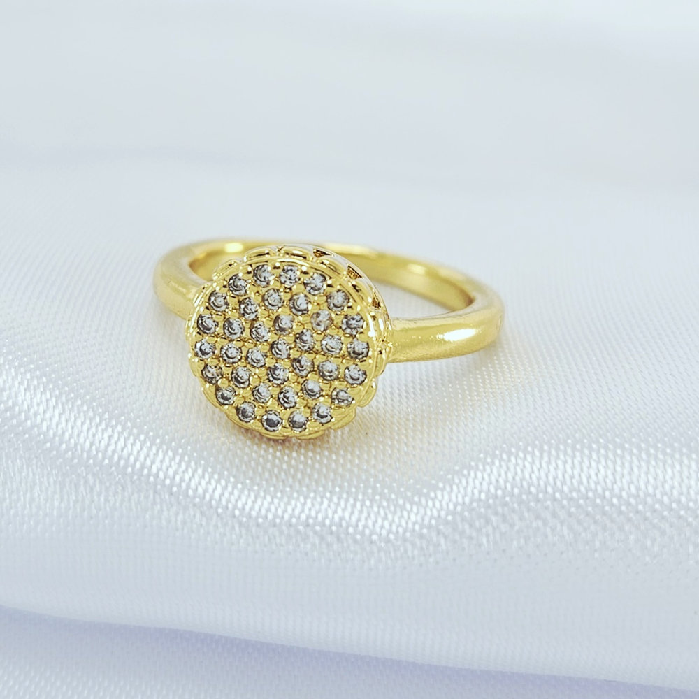 Anel chuveiro redondo cravejado - Imagem 2