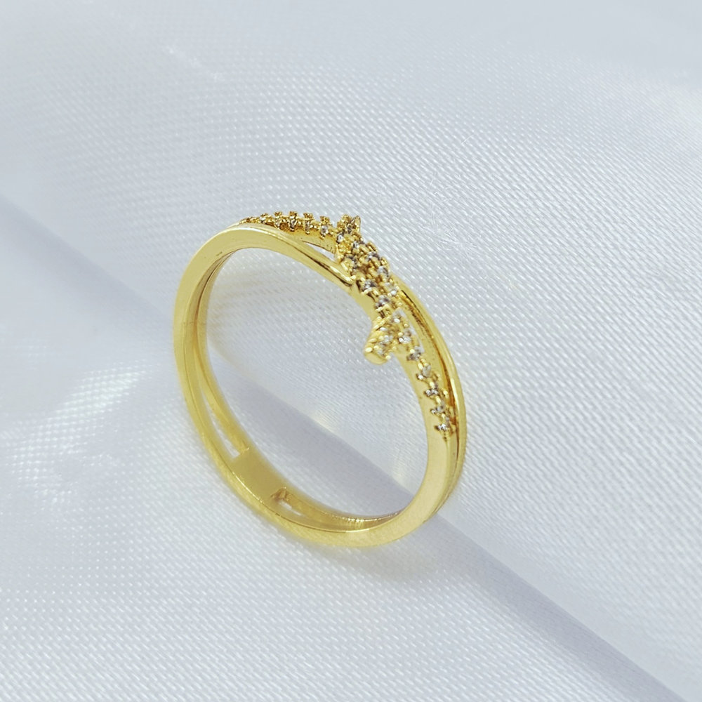 Anel fios entrelaçados cravejado