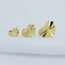 Trio de brincos corações martelado