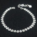 Pulseira elos quadrados prateada