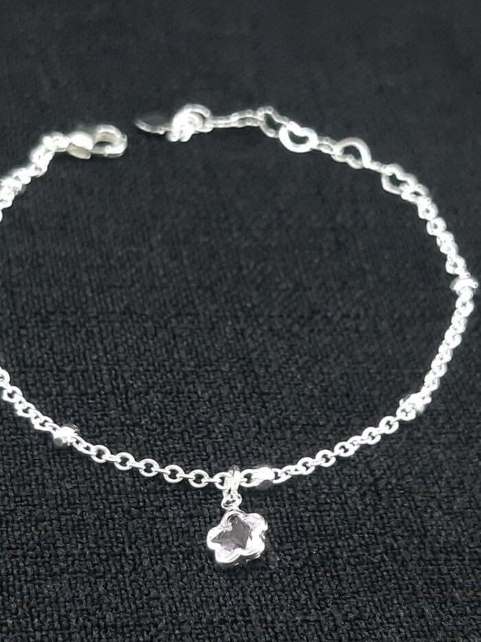 Pulseira infantil coração pêndulo