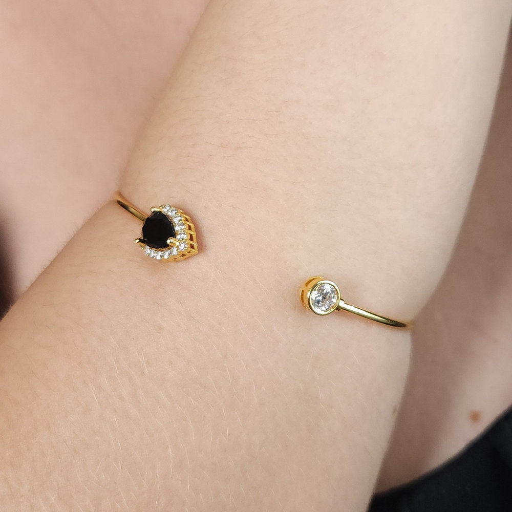 Bracelete gota borda cravejada com ponto de luz - Imagem 3