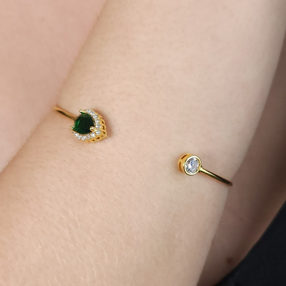 Bracelete gota borda cravejada com ponto de luz - Imagem 2