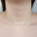 Gargantilha choker cristais rose