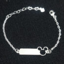 Pulseira infantil com plaquinha e detalhe mickey vazado
