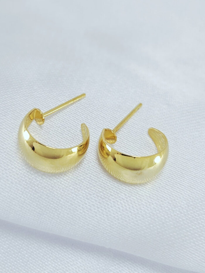 Brinco argola fio liso boleada