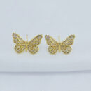 Brinco borboleta cravejado