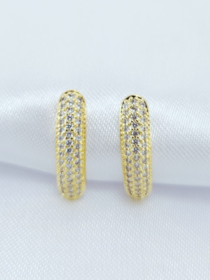 Brinco curvado cravejado