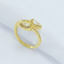 Anel gota dois fios cravejados