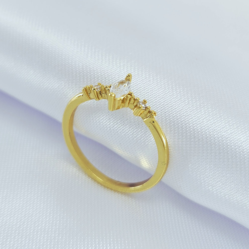 Anel cristal com zircônias