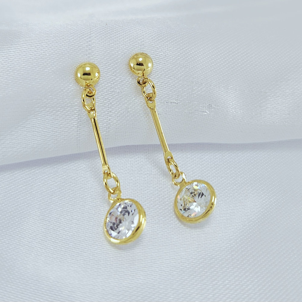 Brinco caninho dourado