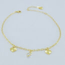 Tornozeleira elos vazados coração cristal e detalhado