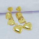 Brinco corações liso e detalhado